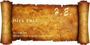 Hiri Emil névjegykártya